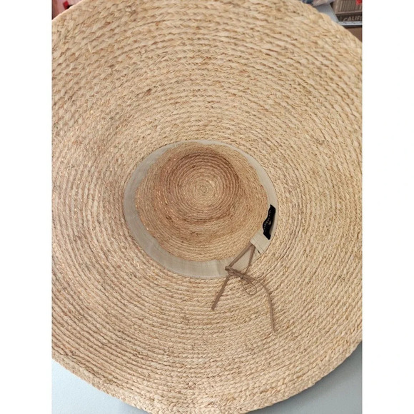 NWD Lele Sadoughi Turquoise Embellished Straw Sun Hat Natural One Size - Picture 11 of 13